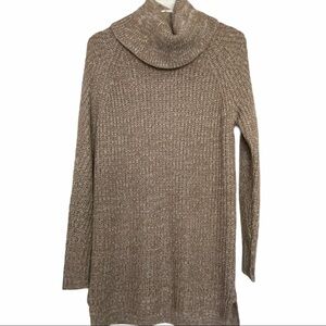 a.n.d Cowl Neck Crochet Tan Sweater XS
